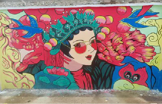 龙里墙体彩绘-网红墙