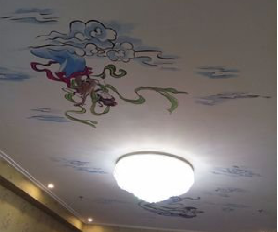 龙里如何快速绘制天花板上的手绘墙？
