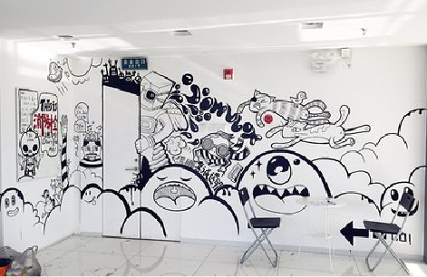 龙里手绘墙并非传统涂鸦。